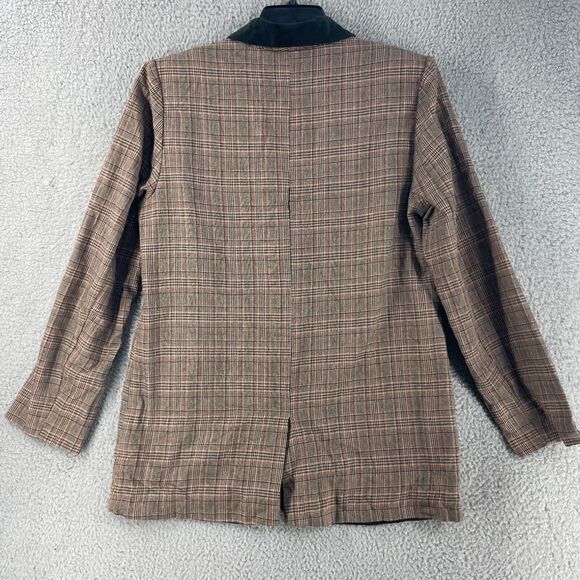 BKE Gimmick Womens Blazer Jacket Plaid Brown XL Cotton Lining Academia - Picture 11 of 12